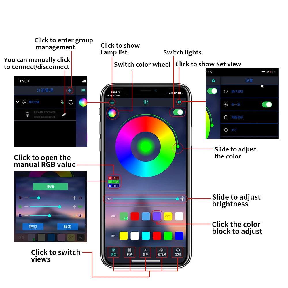 RGB Interior LED Strip Kit — App + Music Sync