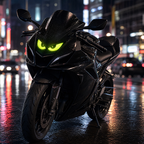 Moto Devil Eyes — Animierte LED-Anzeige für Motorrad-Windschutzscheiben
