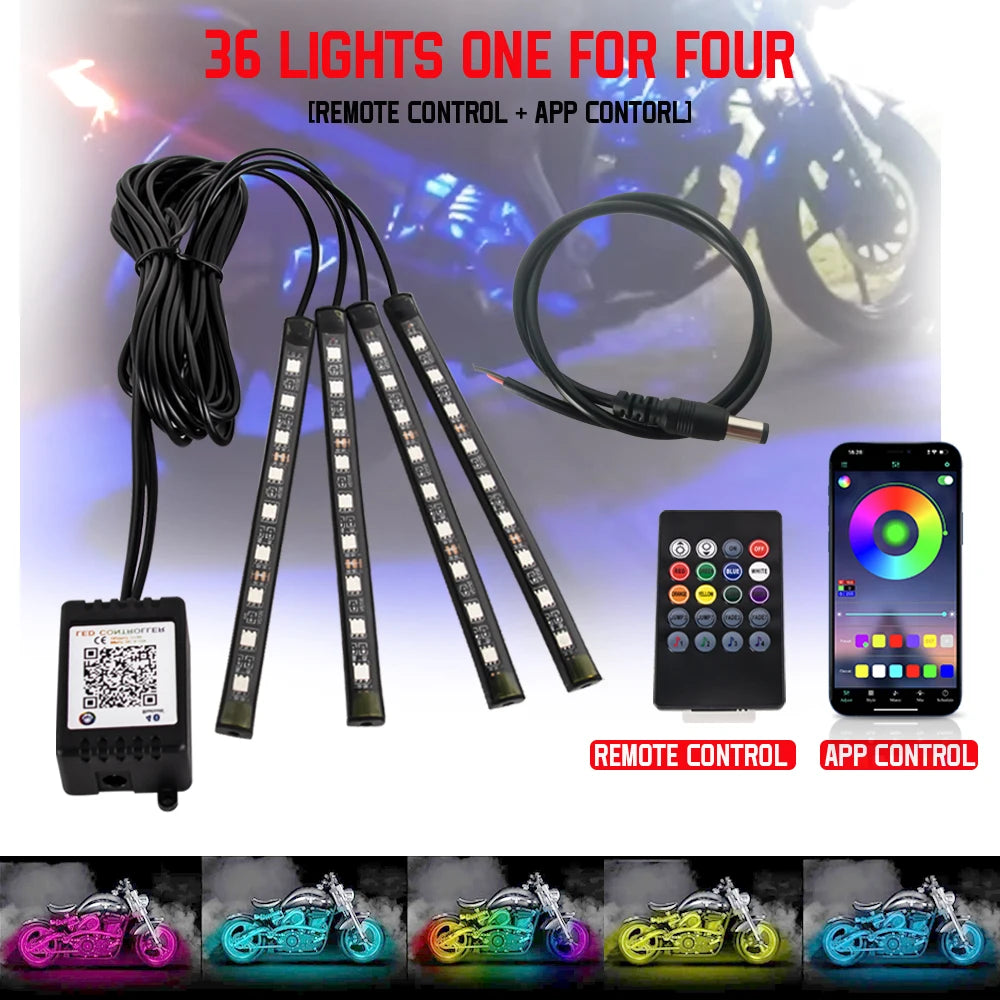 Moto Underglow LED Kit — RGB Color-Chasing