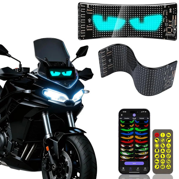 Moto Devil Eyes — Animated LED Display for Motorcycle Windshield