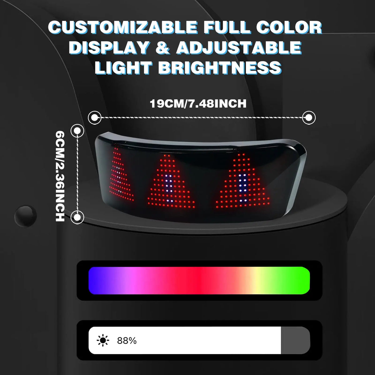 Motorcycle helmet LED warning display 5