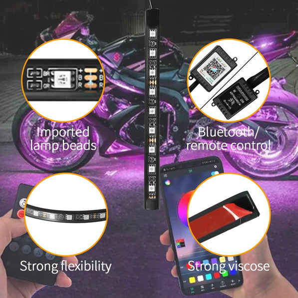 Moto Underglow LED Kit — RGB Color-Chasing