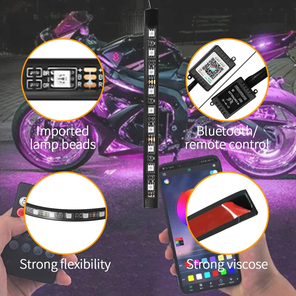Moto Underglow LED Kit — RGB Color-Chasing