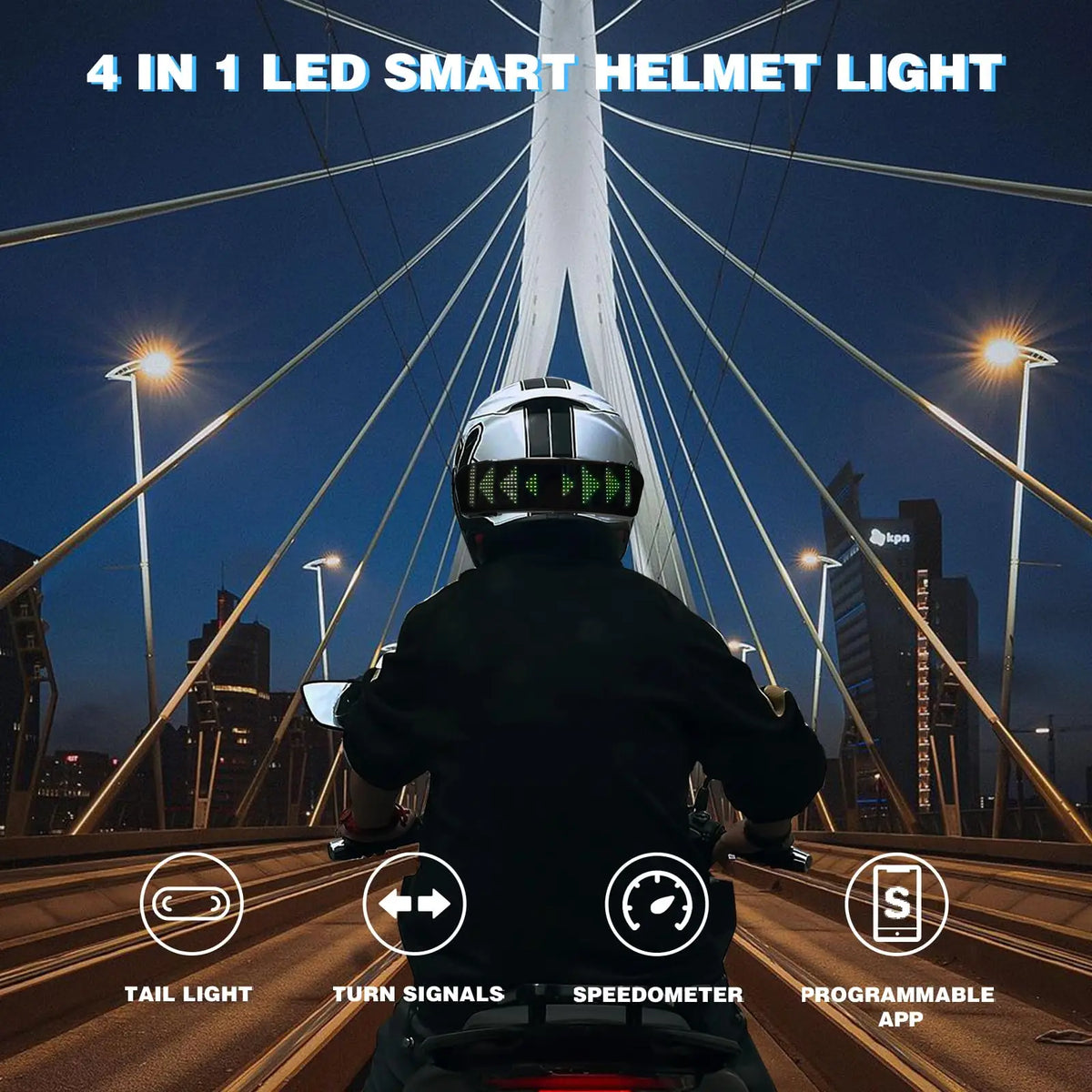 Motorcycle helmet LED warning display 2
