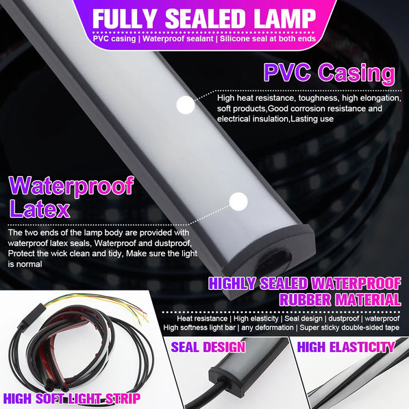 RGB car grille LED light strips 60cm 4