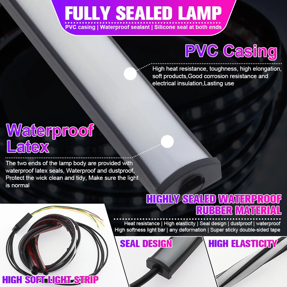 RGB car grille LED light strips 60cm 4
