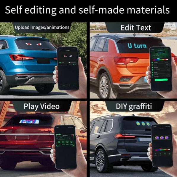 LED Animated Car Eyes — Flexible Windshield Display