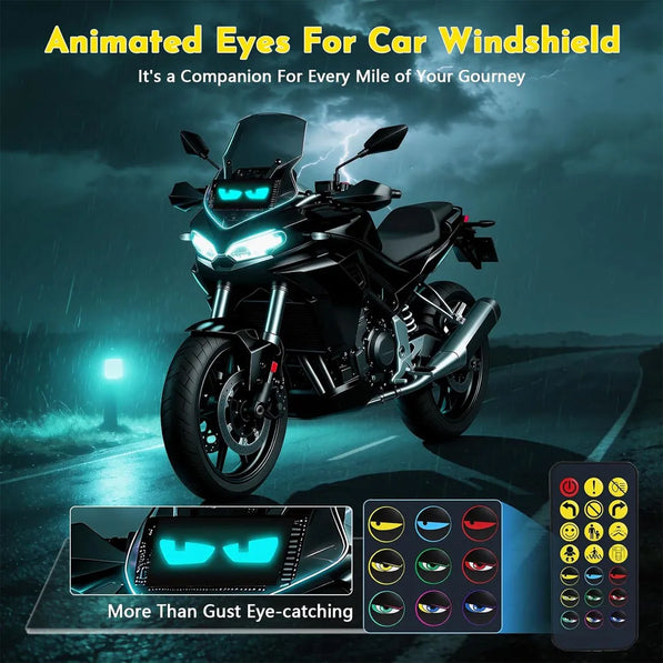Moto Devil Eyes — Animated LED Display for Motorcycle Windshield