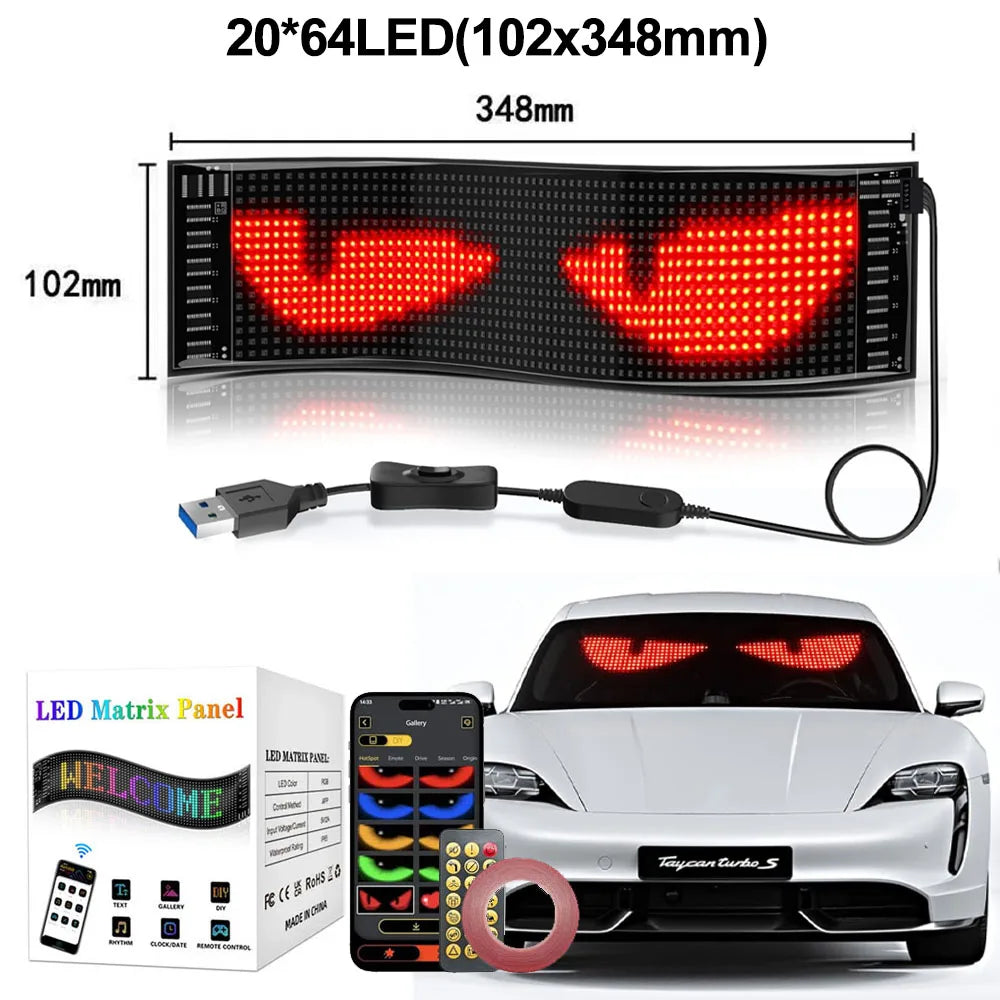 Moto Devil Eyes — Animated LED Display for Motorcycle Windshield