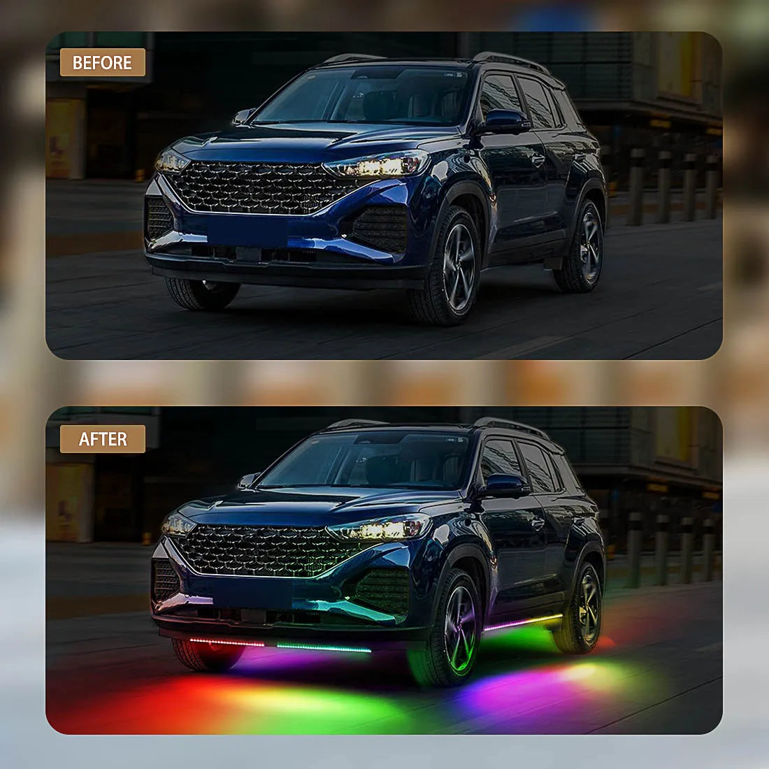 Car Underglow LED Kit — Color-Chasing 4pc