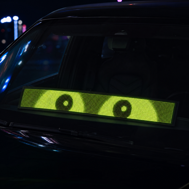 LED Animated Car Eyes — Flexible Windshield Display