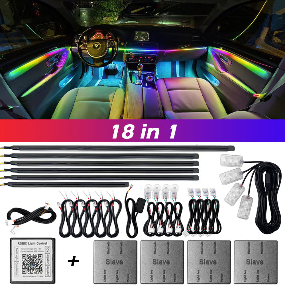 Interior Ambient Lighting Kit for Dash and Doors, 64 Colors, App Control — photo 1