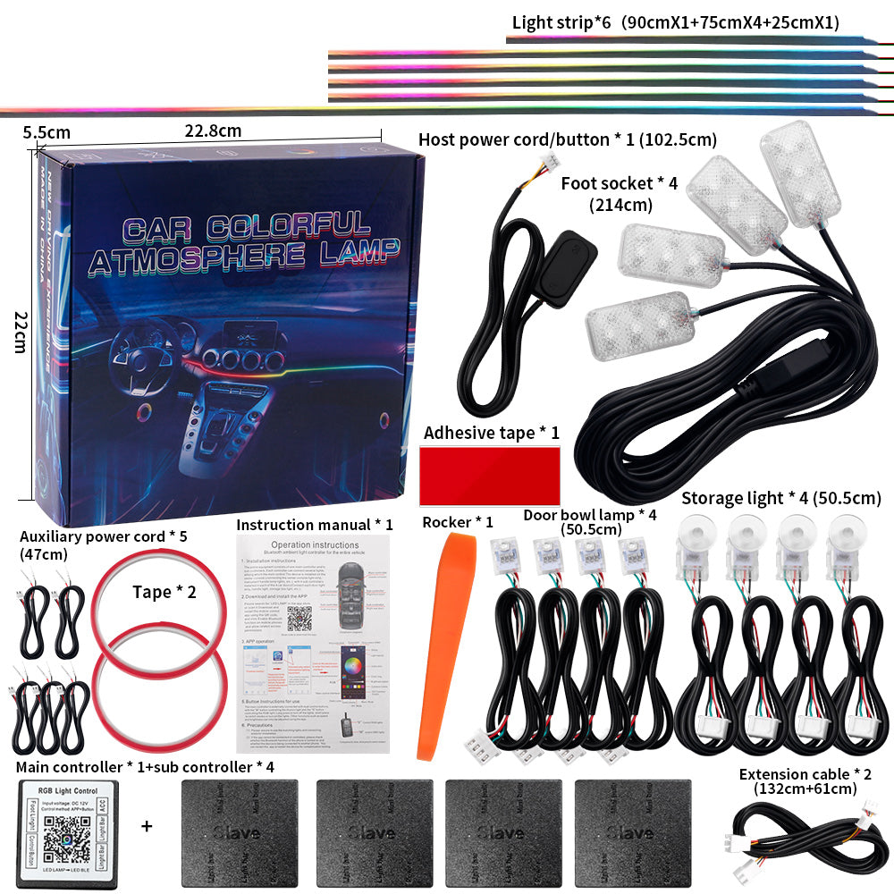 Interior Ambient Lighting Kit for Dash and Doors, 64 Colors, App Control — photo 2