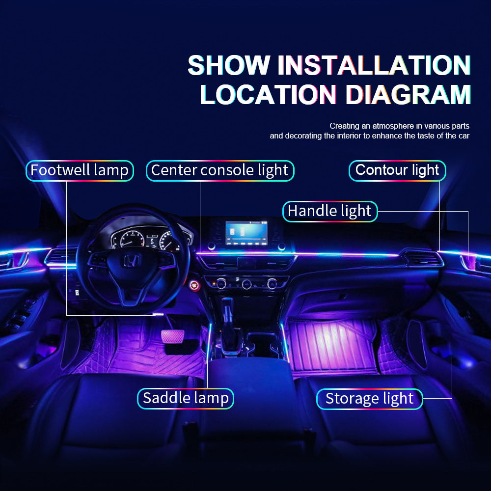 Interior Ambient Lighting Kit for Dash and Doors, 64 Colors, App Control — photo 4