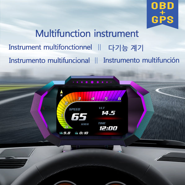 Head-Up Display with RPM, Turbo Boost and Fault Alerts, Plugs Into OBD Port