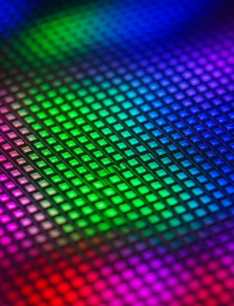 Close-up full-color RGB LED matrix